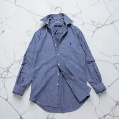 ラルフローレン　メンズライク　ポニー刺繡　デニム　シャンブレーシャツ ラルフローレン メンズライク ポニー刺繡 デニム シャンブレーシャツ