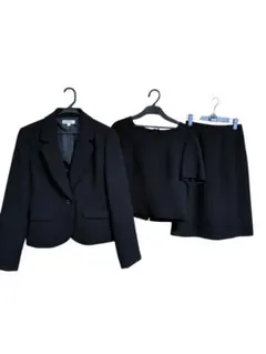 レディース ブラック スーツ 3点セット フォーマル ビジネス 9AR