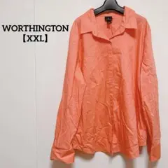 WORTHINGTON【XXL】オレンジ 長袖シャツ