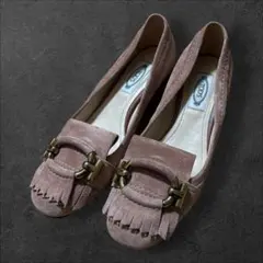 TOD'S フリンジ スウェード モカシン パンプス 35