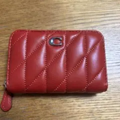 レザー レッド カードケース ファスナー付き　　本体のみの出品になります