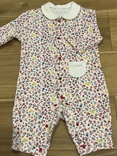 花柄コットンロンパース 60-70cm