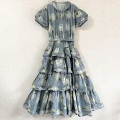 試着のみ】ピンクハウス マーガレットリースにひよことうさちゃん柄