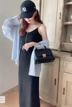 美品！【GRL】カップ付きリブキャミワンピース