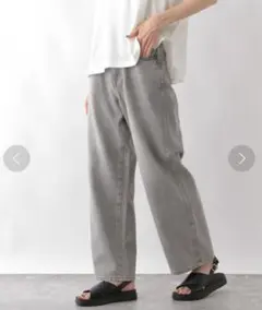 グローバルワーク　GOODデニムバギーパンツ　グレーデニム