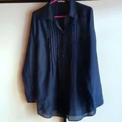 【GLACIER】 黒 長袖シャツブラウス