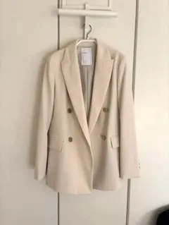 NOBLEノーブル24SS 麻ストレッチピークドラペルダブル ジャケット 38