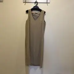 ノースリーブロングワンピース ベージュ