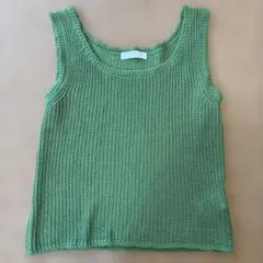 【美品】SENSE OF PLACE ニットベスト ノースリーブ グリーン