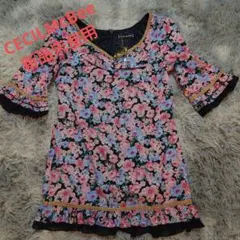 CECIL McBEE 新品未使用　花柄五分袖チュニック