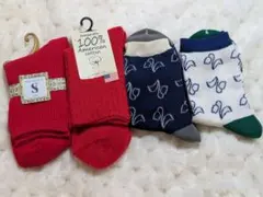 JAMGARDEN ソックス 4足セット アメリカンコットンなど 赤、柄物のサムネイル