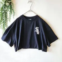 MLB公式『Ｌ』 ショート丈 半袖 Tシャツ シカゴホワイトソックス ブラックのサムネイル