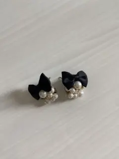 リボンパールピアス