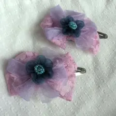 フラワーデザイン ヘアクリップ 2個セット