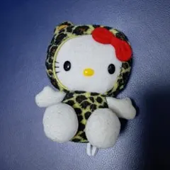 ハローキティ ポケットティッシュケース ヒョウ柄 キティぬいぐるみ