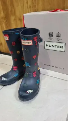 HUNTER 長靴 カラフル虫柄