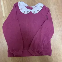 【130】プティマイン さくらんぼ刺繍 襟つき カットソー