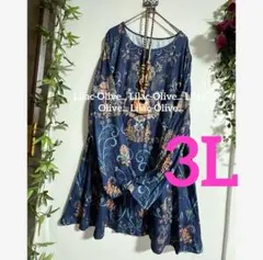 6219新品⭐️3L＊モダンなエスニック柄ゆったりAラインチュニック大きいサイズ