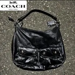 00’s archive coach leather hand bag ブラック