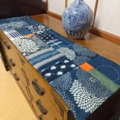古布　パッチワーク　ハンドメイド　細密　敷物　掛物　カバー　未使用品　/パッチワークキルト　