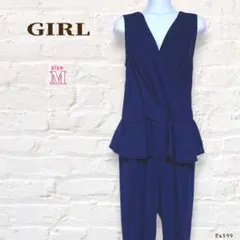 GIRL オールインワン ノースリーブ♡カシュクール♡背中 レース♡フリル♡