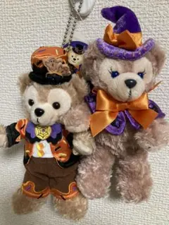 ディズニーリゾート限定ハロウィンダッフィー&シェリーメイぬいぐるみバッジセット