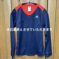 adidas 長袖トップス L ネイビー/レッド
