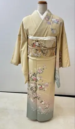 正絹　訪問着　4点フルセット　卒業式　入学式　七五三　結婚式　お宮参　淡色 正絹 訪問着 4点フルセット 卒業式 入学式 七五三 結婚式 お宮参 淡色