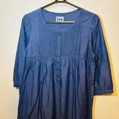 美品 Lee ワンピース ブルー S コットン シャツワンピース リー 綿のサムネイル
