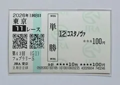 コスタノヴァ　フェブラリーS現地的中単勝馬券のサムネイル