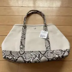 coen キャンバス パイソン コンビ トートバッグ