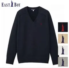 EAST BOY ネイビー Vネック セーター M