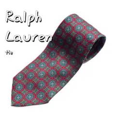Ralph Laurenラルフローレン イタリア製ハンドメイド総柄シルクネクタイ