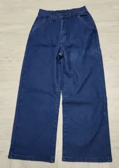 ダークブルーボアワイドレッグデニム Mサイズ
