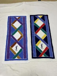 YSL 幾何学模様 フェイスタオル 2枚セット