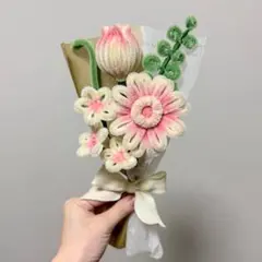 ナチュラルブーケ〈新色〉ガーベラ×チューリップ｜モールフラワー｜枯れない花束