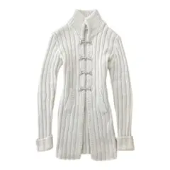 アルパカ 厚手 ニットジャケット ナポレオン ライトグレー 細身 Y2K