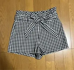 【未使用】値下げ ZARA ハイウエスト チェック柄 ショートパンツ