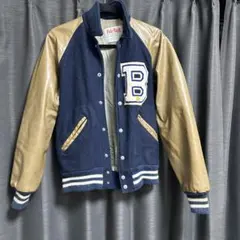 ヴィンテージ　Fab-Knit スタジャン ネイビー ベージュ