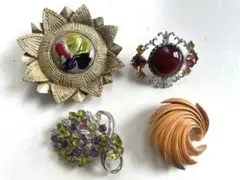 昭和レトロ⭐︎ブローチ4点セット