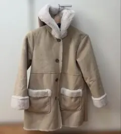 GLOBAL WORK フード付きベージュコート