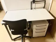 【極美品】デスク 3段引き出し付きワゴン オフィスチェア　45000円相当