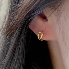 サークル ミニ 雫 ゴールド ピアス シンプル キャッチレス