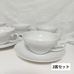 未使用】リチャードジノリ ベッキオホワイト ダブルハンドルスープ
