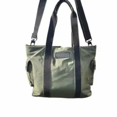 TOMMY HILFIGER オリーブグリーン ツイル トートバッグ