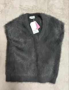 新品未使用タグ付Denifits ノースリーブ Vネック ニットシャギーベストＬ