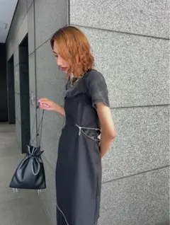 メゾンスペシャル　ジップロングキャミソールワンピース