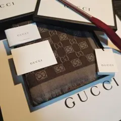❤新品箱袋付❤GUCCI マフラー ストール ショール スカーフ❤ブラウン❤