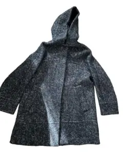 MACPHEE ウール混 ツイード フード付きコート グレー