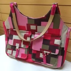 【新品】NICE CLAUP幾何学模様 ショルダーバッグ ピンク系